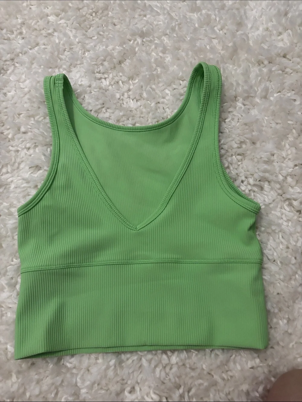 lululemon athletica Bright Green Ribbed Cropped Tank